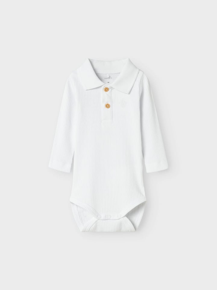 name it Hemdbody NBMFRIMAN LS POLO BODY in bright white/Logo günstig kaufen