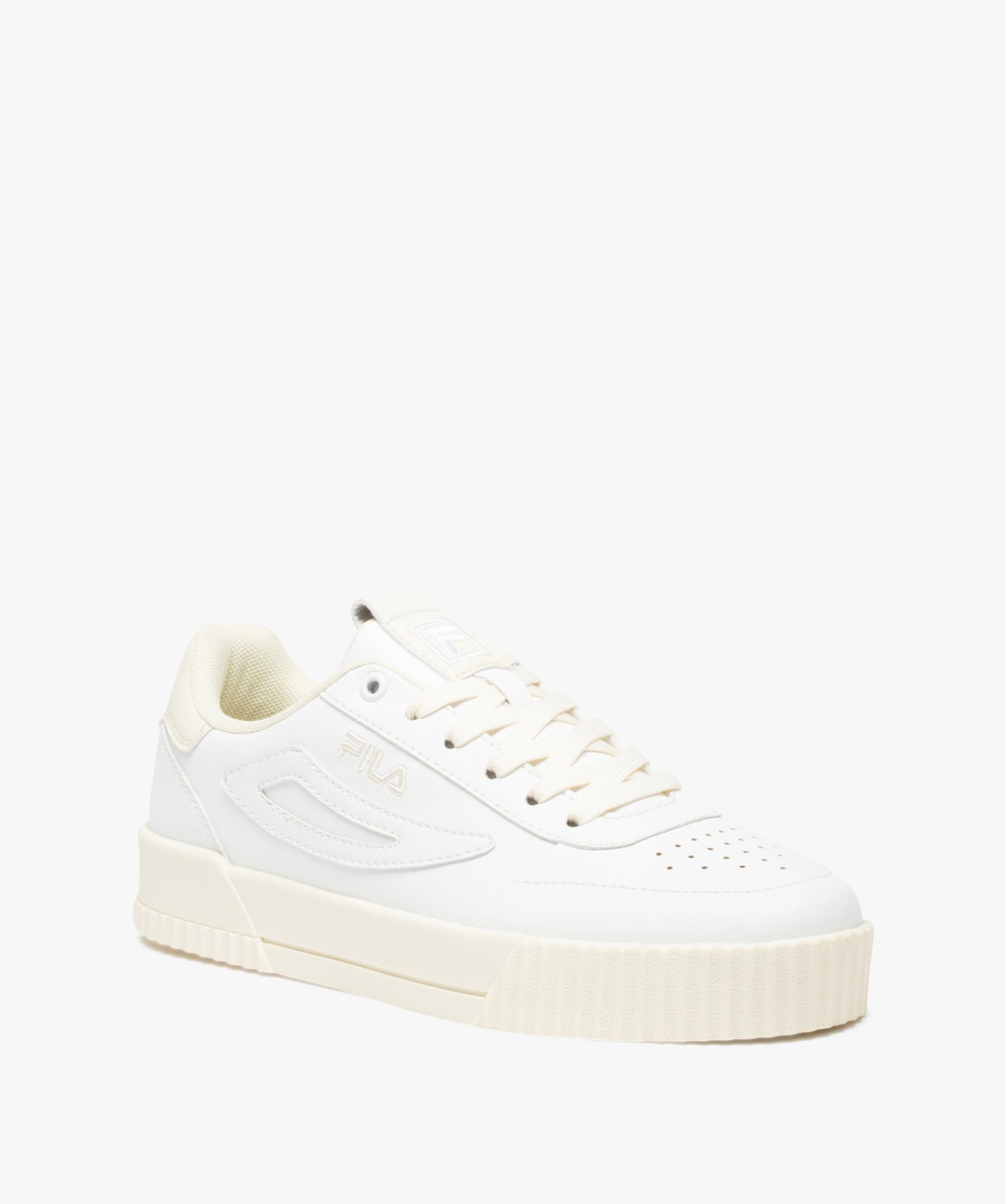 Tennis femme à détails colorés fermeture lacets – Fila ... blanc | GEMO