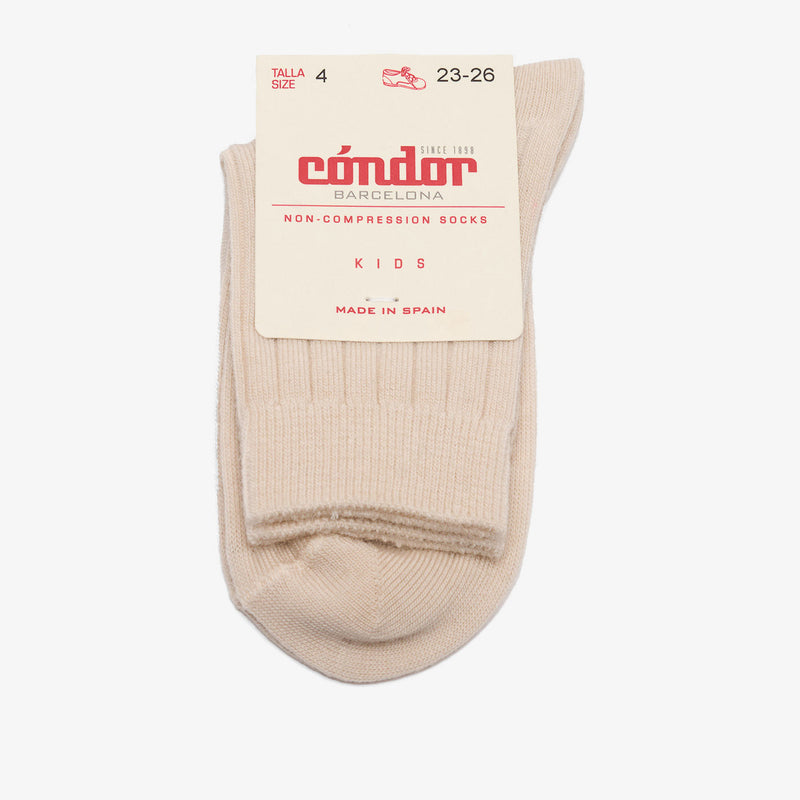 rib strümpfe aus wolle - Beige
