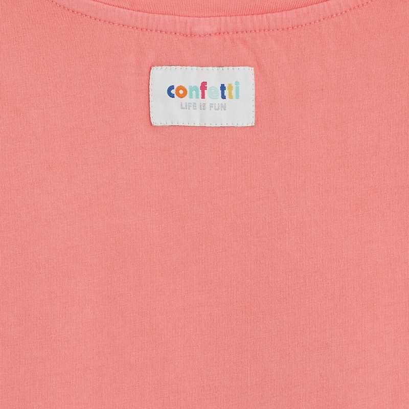 T-shirt rose CONFETTI pigments naturels mixte