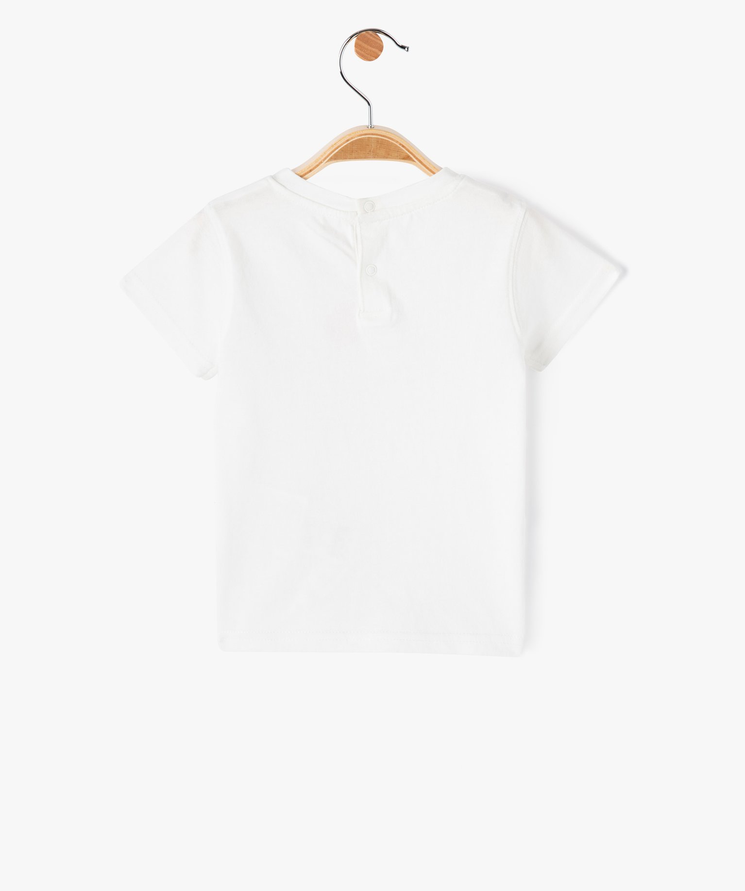 Tee-shirt bébé à manches courtes avec inscription ecru | GEMO