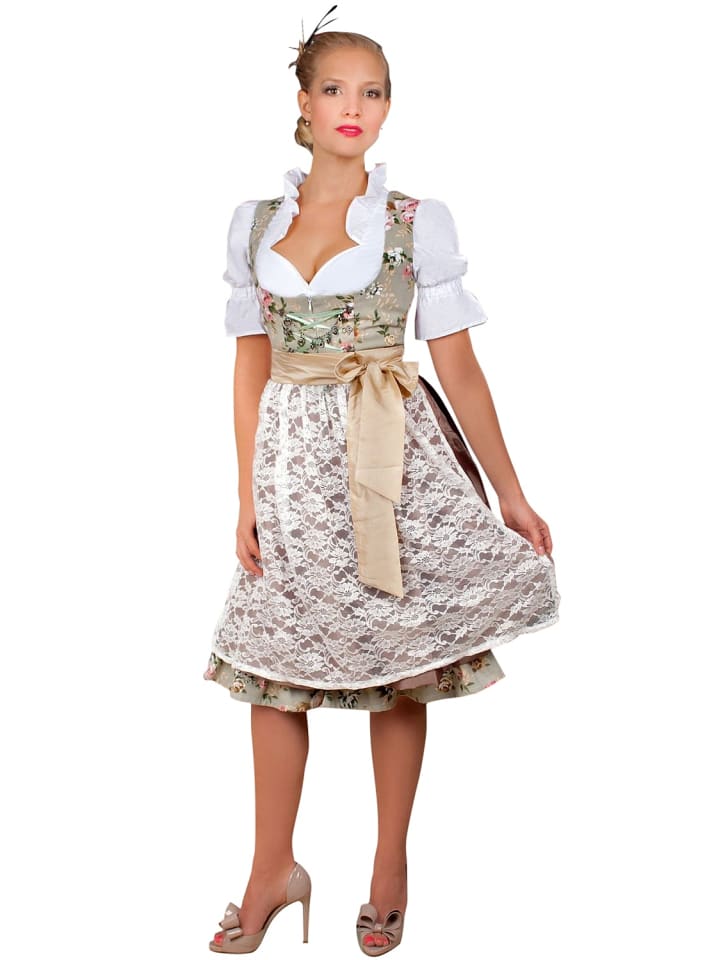 Edelnice Midi Dirndl 2-teilig in creme, grün günstig kaufen