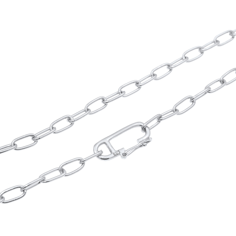 Elli Elli Collier Chaîne à maillons pour dames ajustable en argent sterling 925 plaqué Bijoux