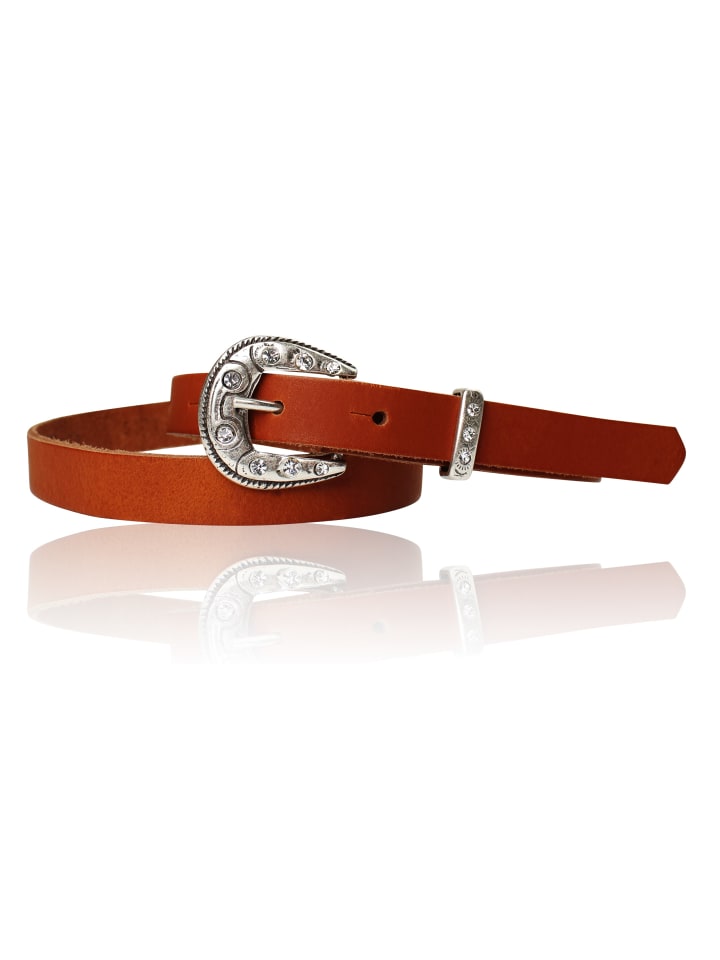 FRONHOFER Ledergürtel Strass in Cognac günstig kaufen