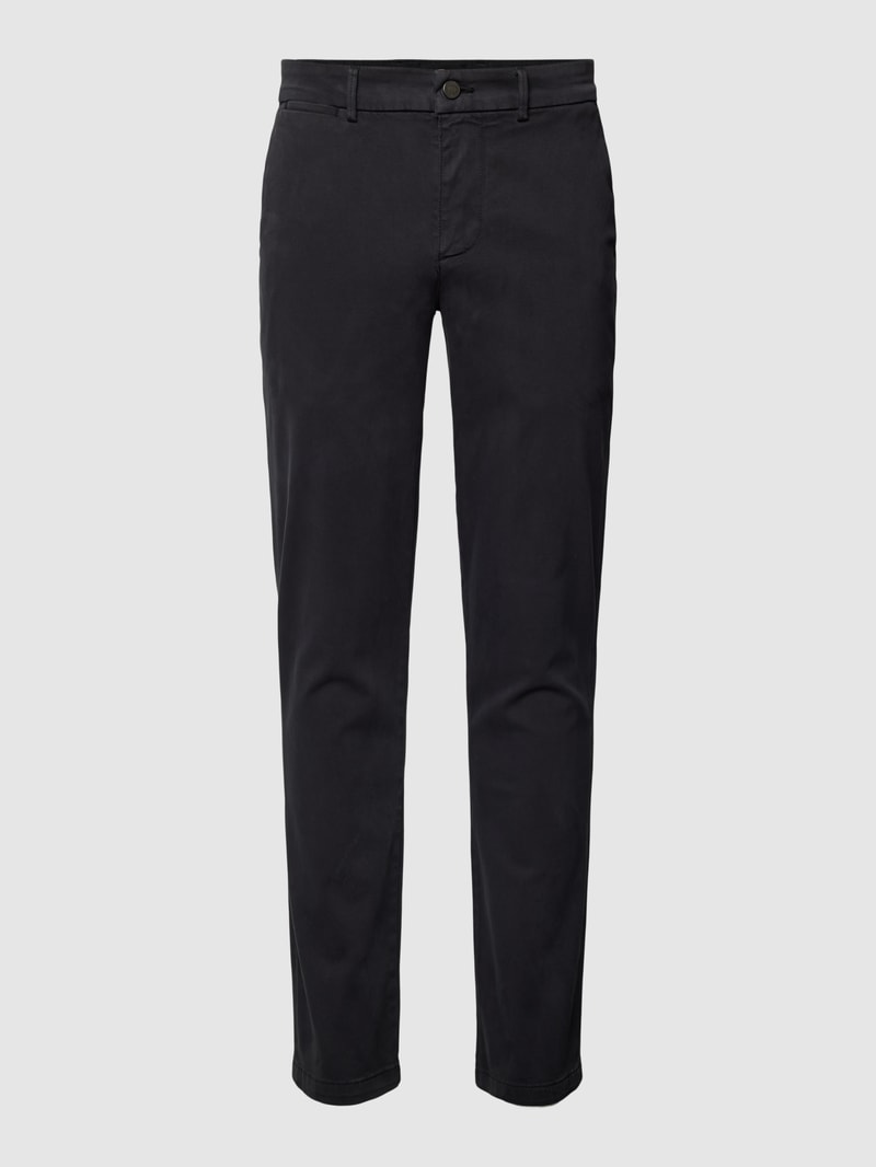 Slim Fit Chino in unifarbenem Design in marineblau