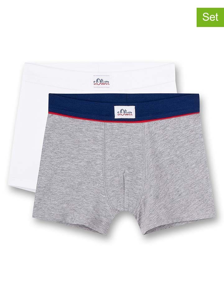 s.Oliver 2er-Set: Boxershorts in Grau/ Weiß günstig kaufen