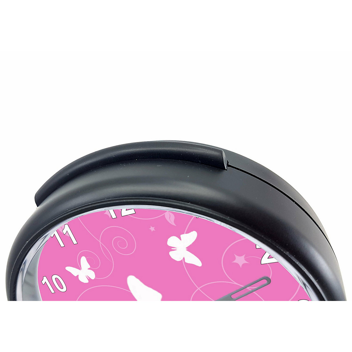 Kinder Funkwecker personalisiert mit Namen Schmetterling Ornamente Atom-/Funkuhr, 12-Stunden-Anzeigeformat, Schlummerfunktion, Nachtlicht, Geräuschlos/Ohne Ticken