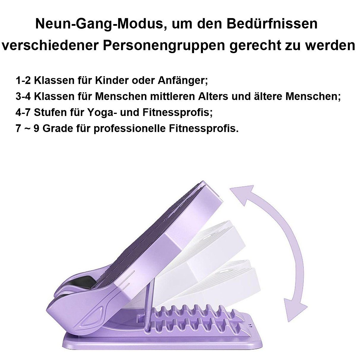 flowgoer Multitrainer Höhenverstellbares Neigungsbrett - Wadenstreckung mit Pedal, Verstellbare Neigung individuelles Training,effektive Wadenstreckung