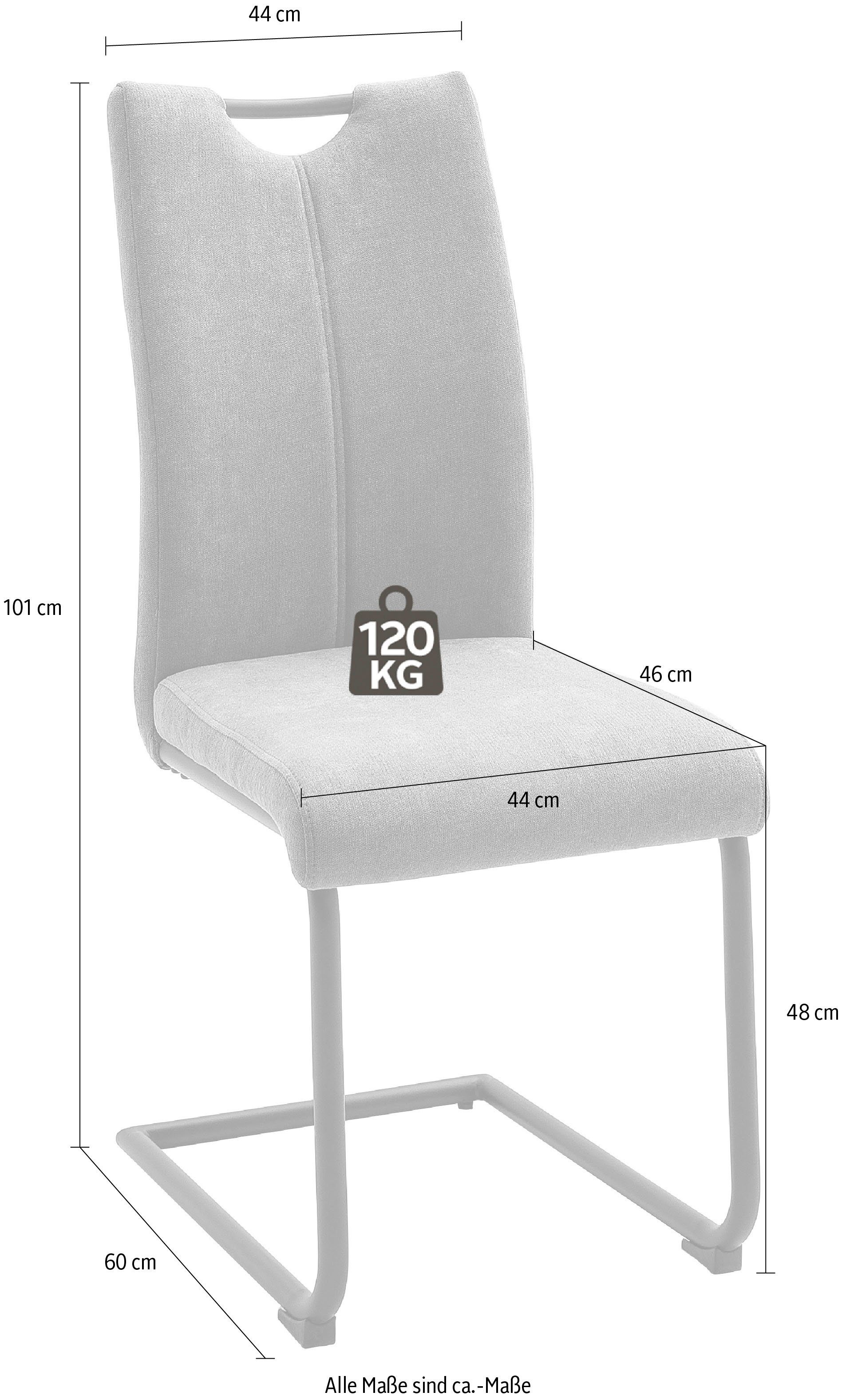 MCA furniture Freischwinger Adana (4 St), 4er-Set mit Stoffbezug, belastbar bis 120 kg