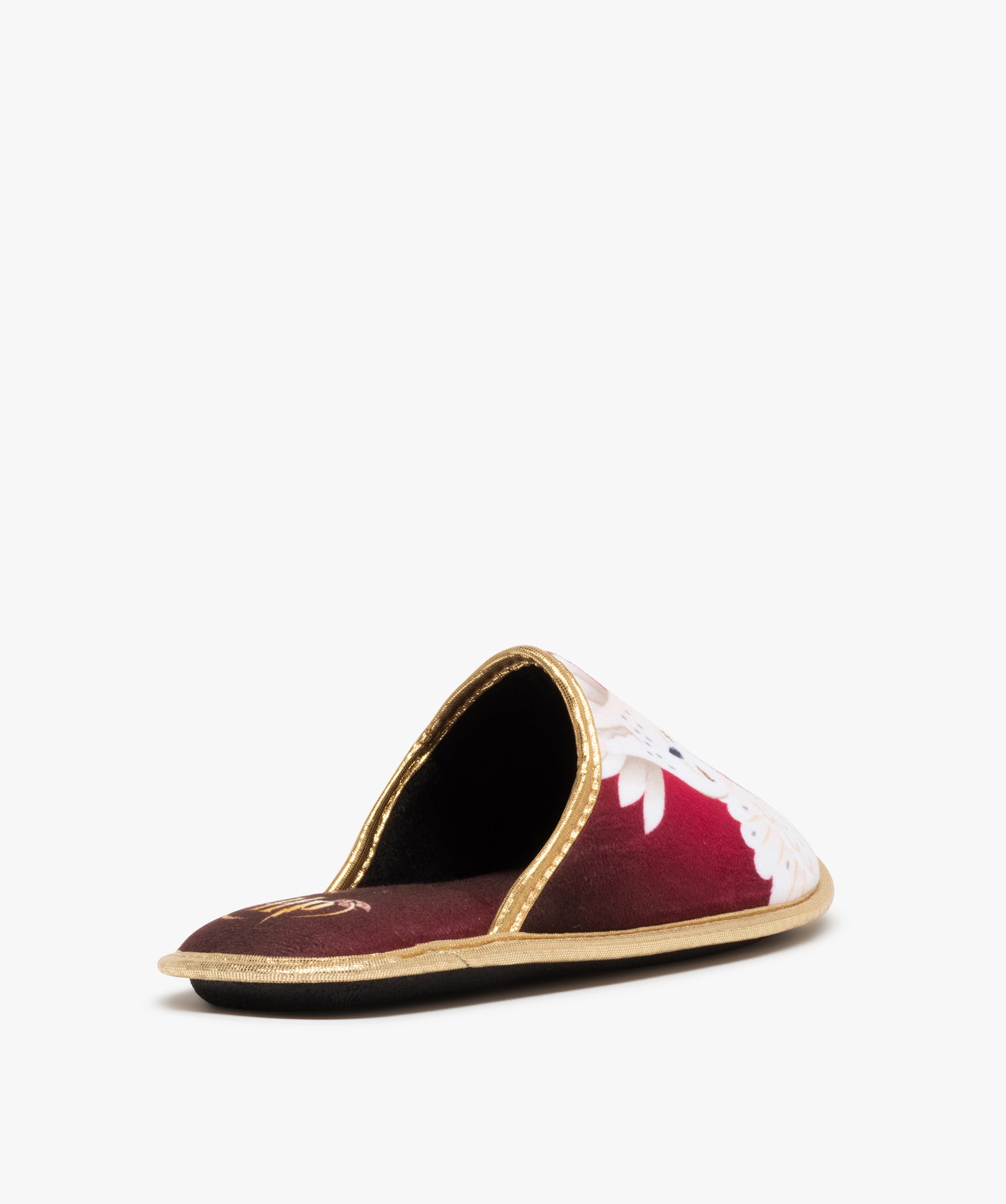 Chaussons femme mules en velours imprimé – Harry Potter rouge | GEMO