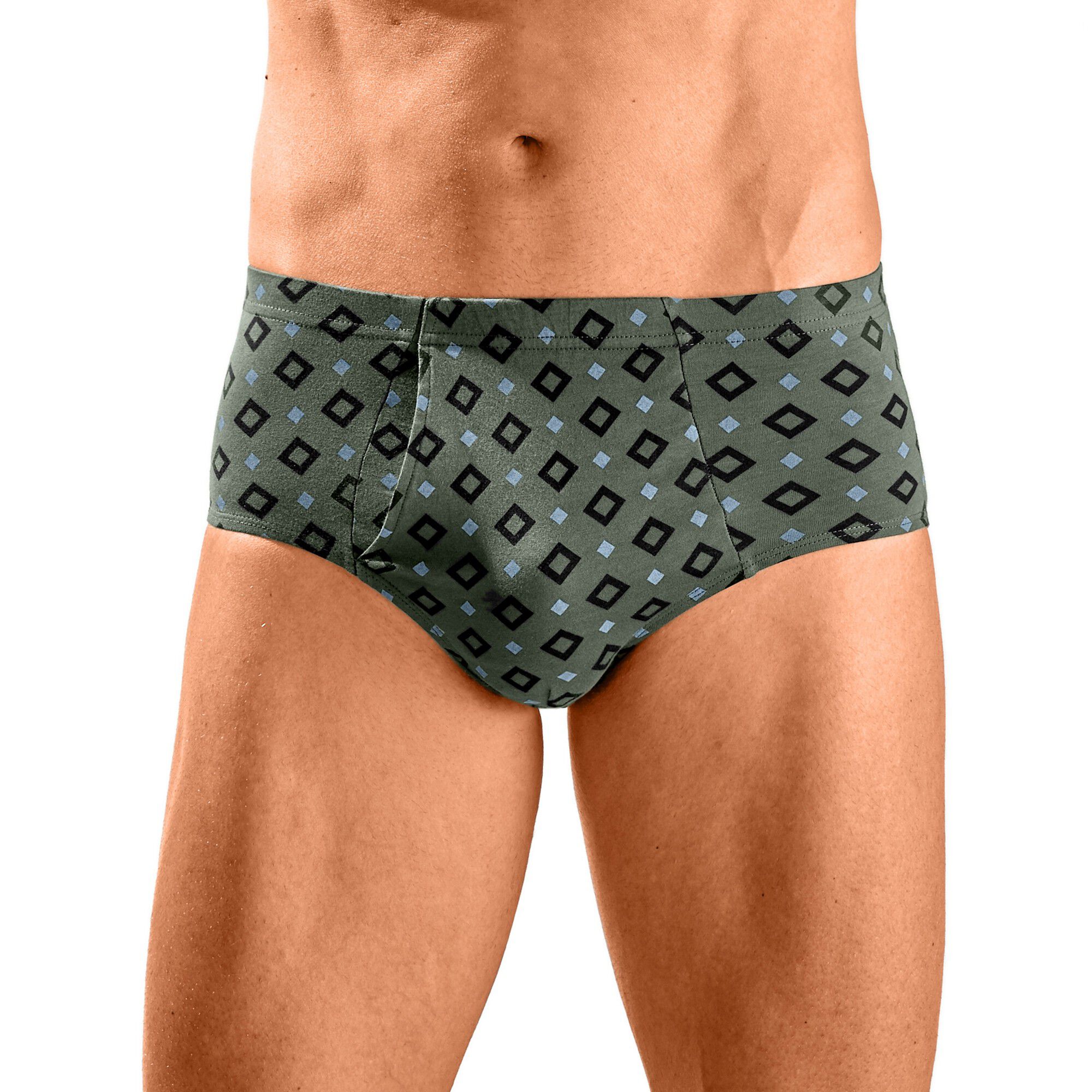 Slip ouvert taille haute imprimé losanges