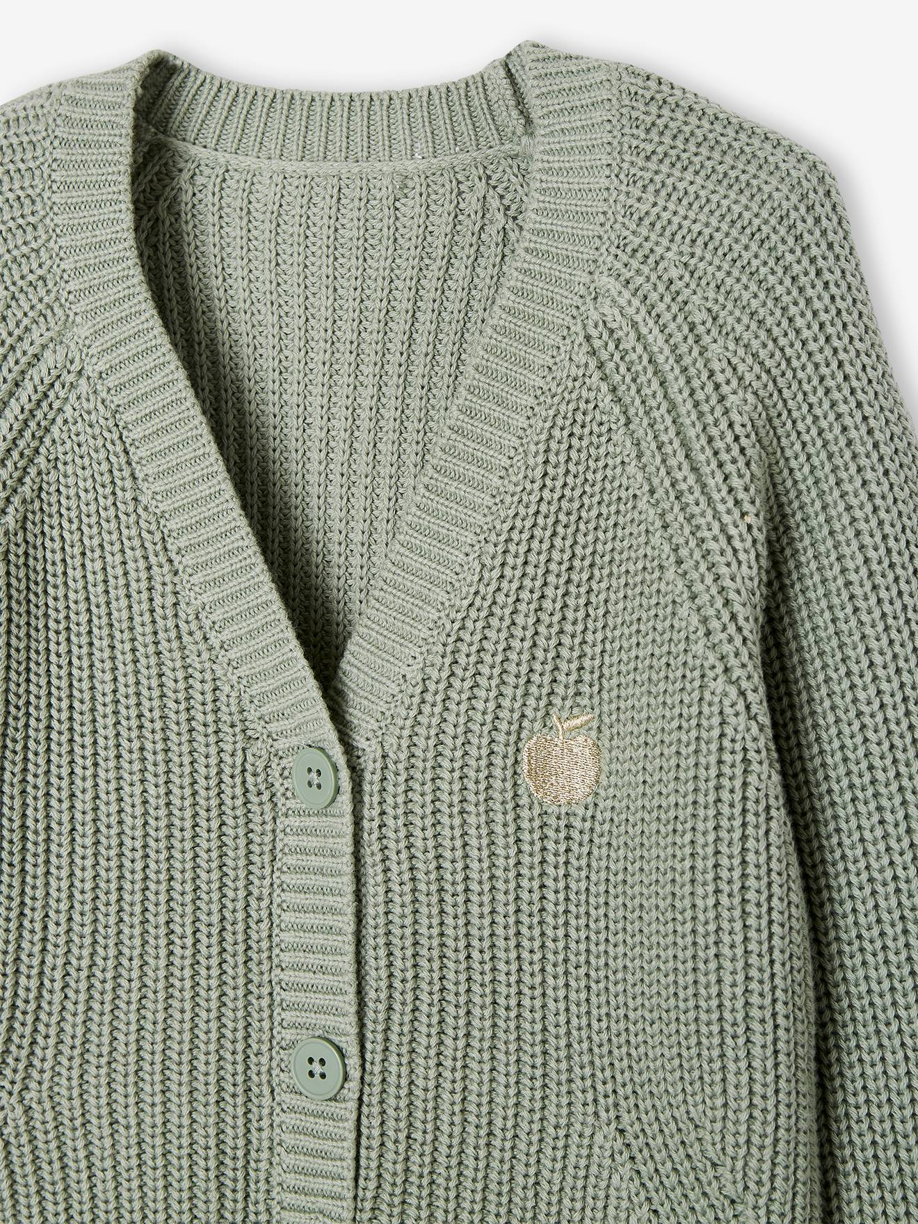 Gilet maille perlée fille jaune pâle