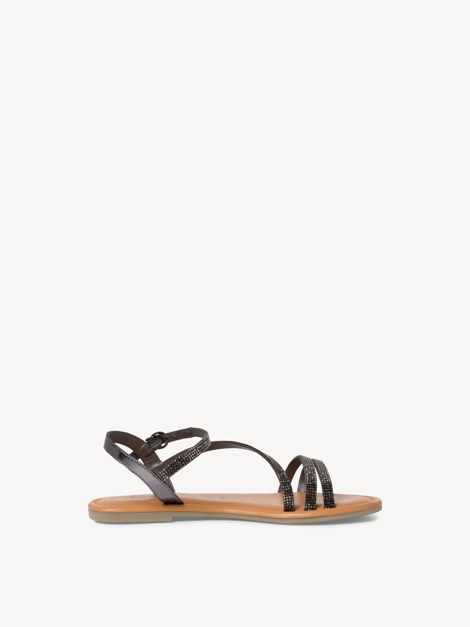 Sandale en cuir - métallique