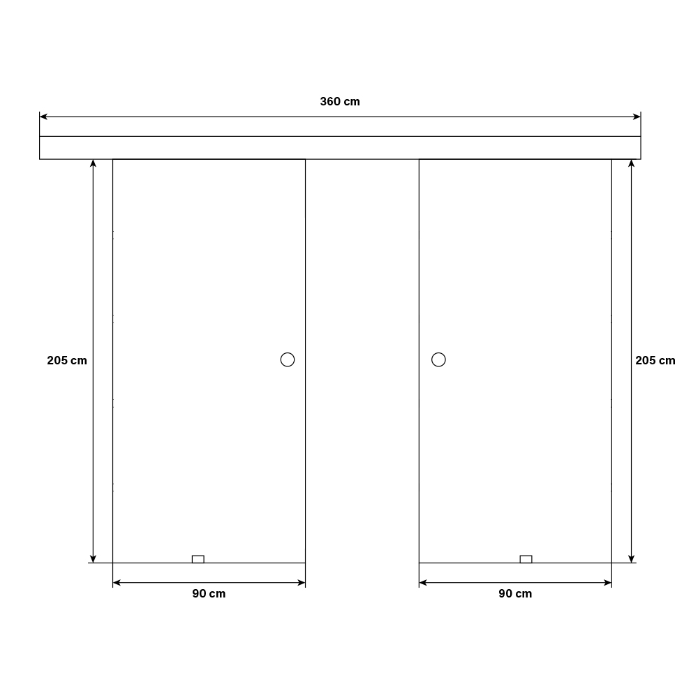 Home Deluxe Doppelglasschiebetür SAPHIR – 205 x 90 cm Milchglas