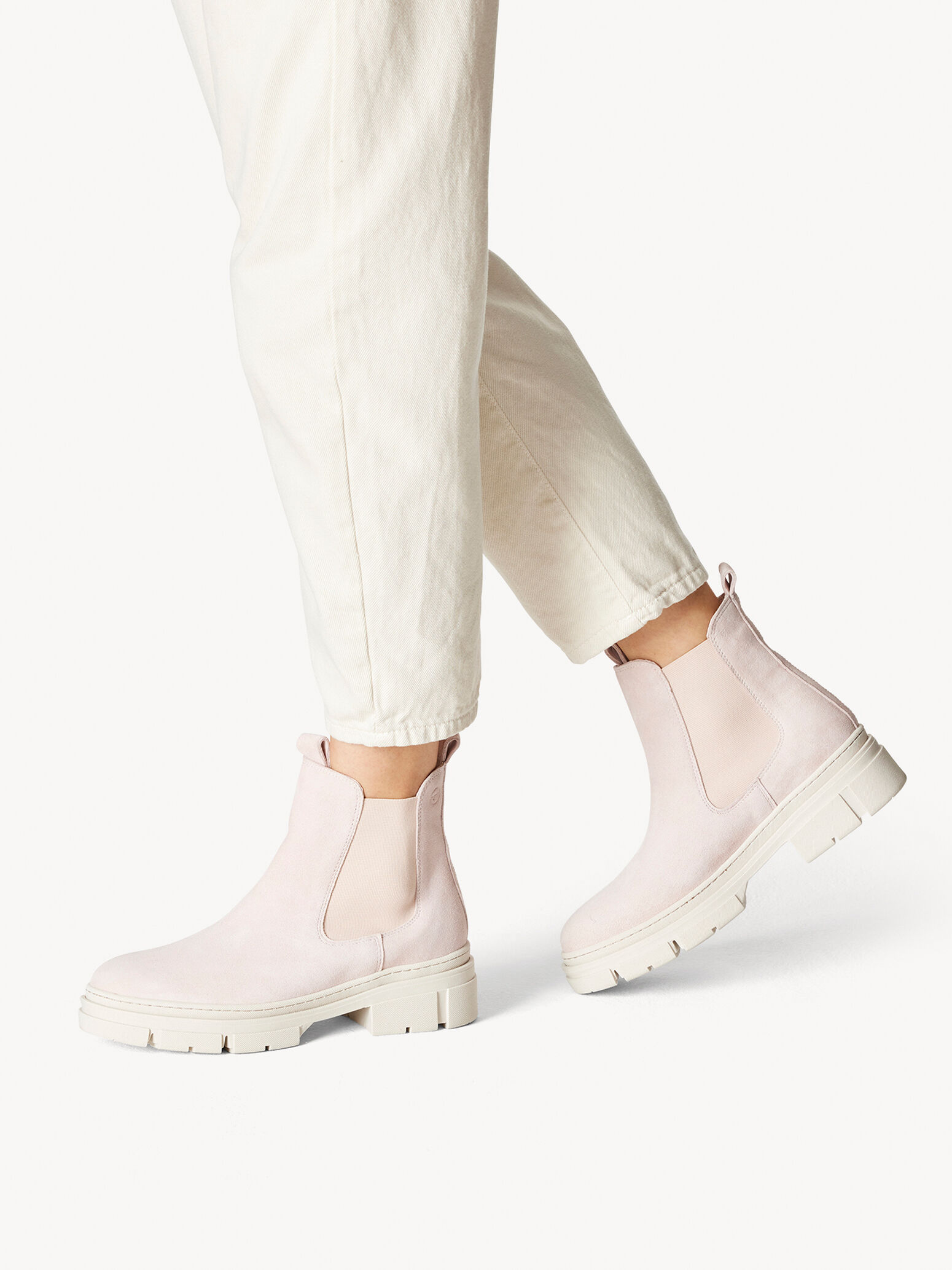 Bottine Chelsea en cuir - rose