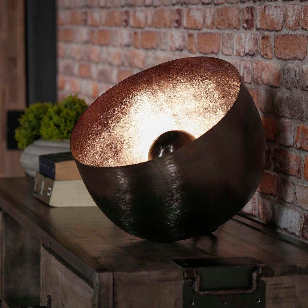 famlights Tischleuchte, Tischleuchte Leonardo in Schwarz-glänzend E27 360mm, keine Angabe, Leuchtmittel enthalten: Nein, warmweiss, Tischleuchte, Nachttischlampe, Tischlampe