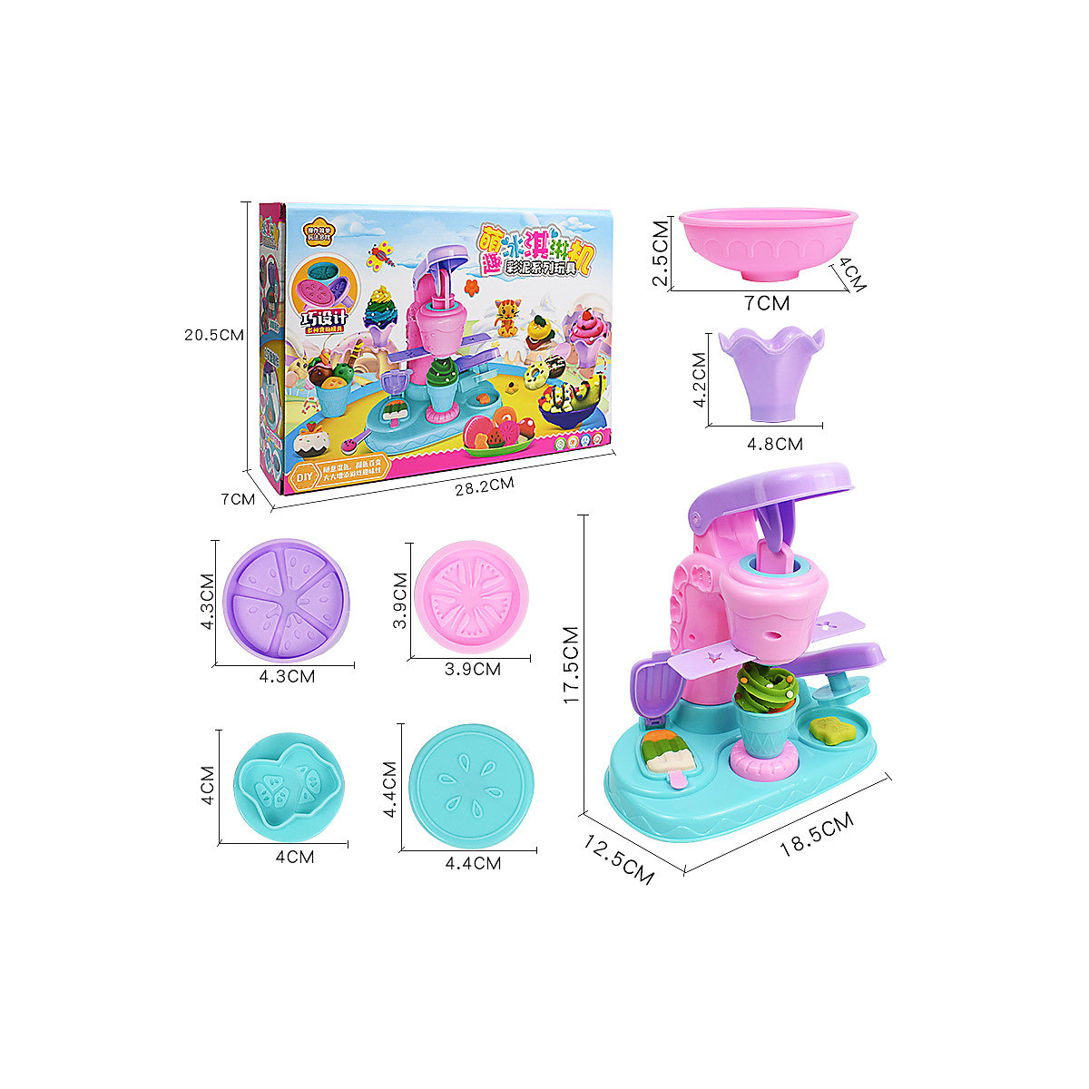 Kinderspielhaus Spielzeug Kinder DIY Ice Cream Color Slime Machine Set Spielzeug