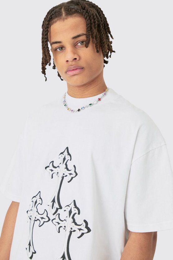 Oversize T-Shirt mit Gothic Print
