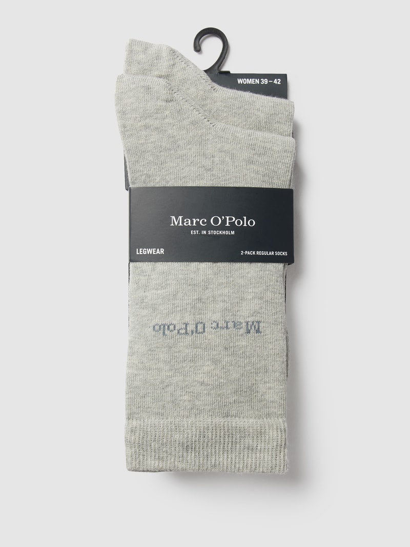 Socken mit Label-Detail im 2er-Pack Modell 'Valentina' in hellgrau