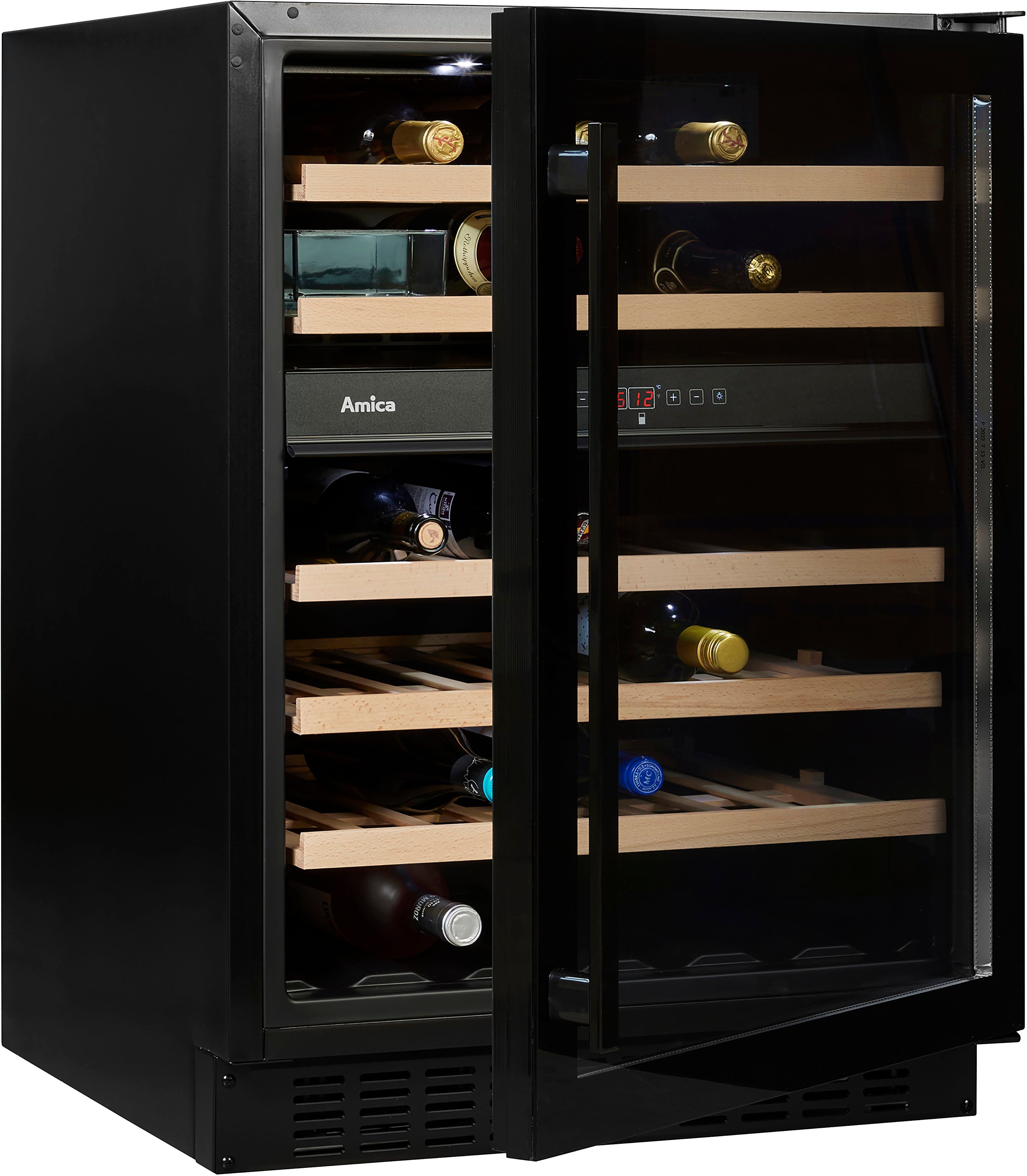 Amica Weinkühlschrank WK 341 110-1 S / WBB 4661 ADB,für 45 Standardflaschen á 0,75l, Standkühlschrank
