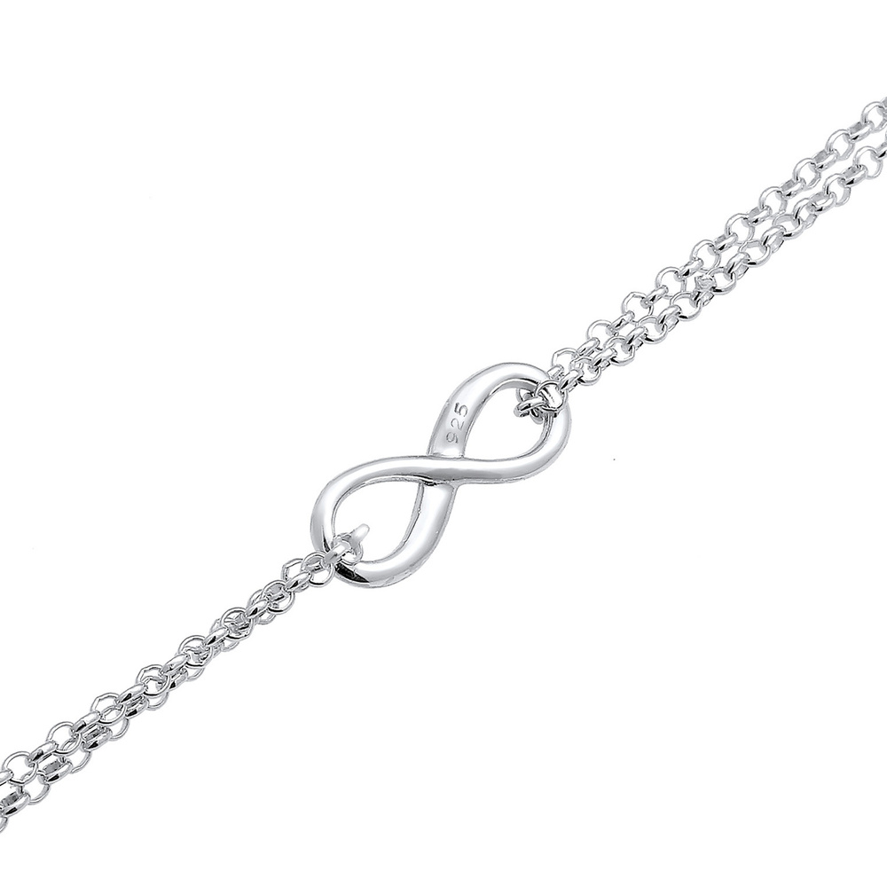 Elli Elli by Julie & Grace Bracelet de Cheville Femme Pendentif Infinity Trend en Arge Bijoux