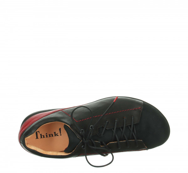 THINK! Schuhband mit roten Enden - Dunkelgrau