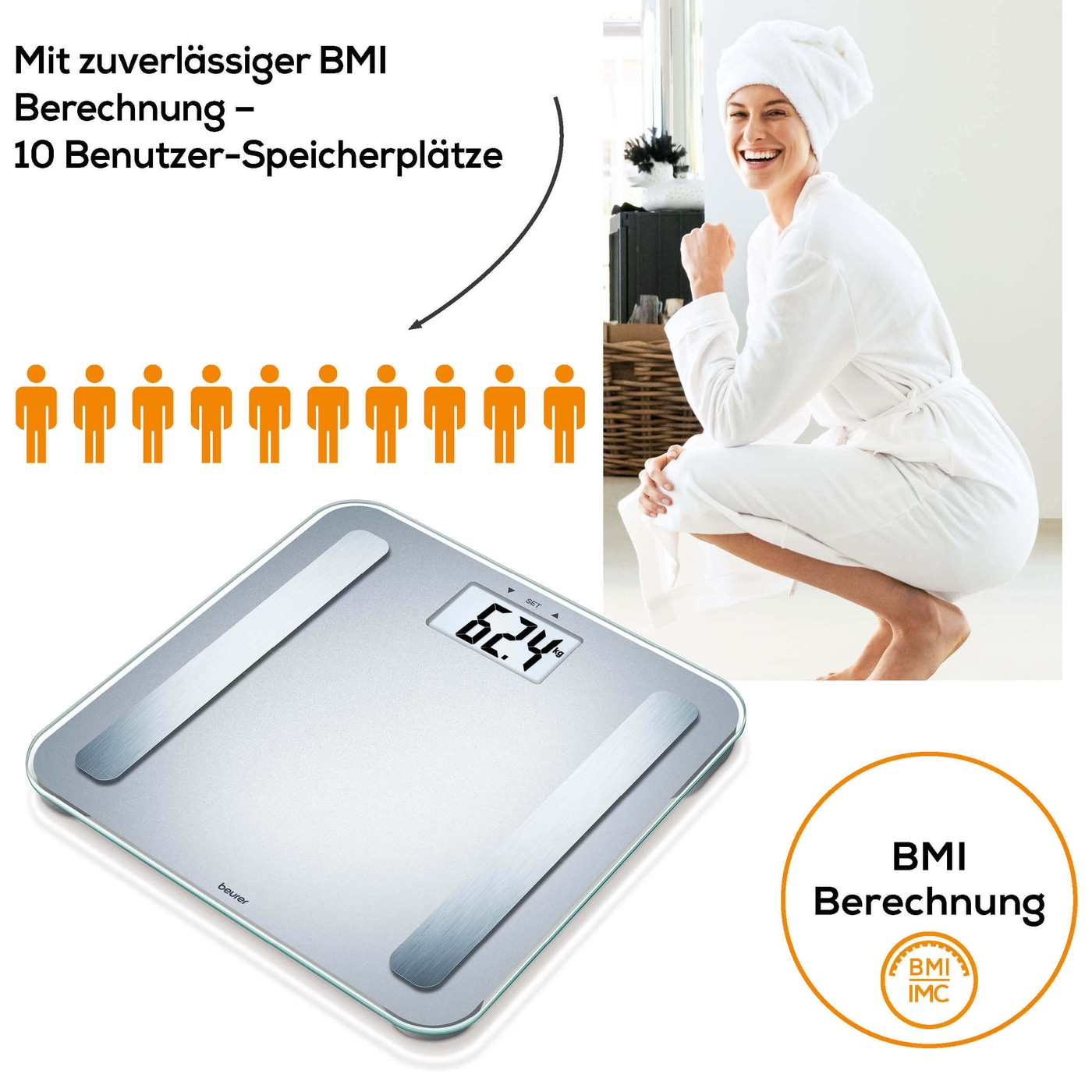 Beurer BF 183 Diagnosewaage-Diagnosewaage mit extra großen Anzeige