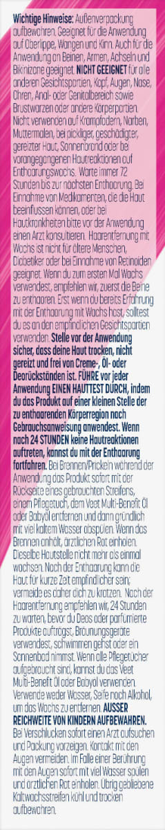 Kaltwachsstreifen Gesicht, 20 St