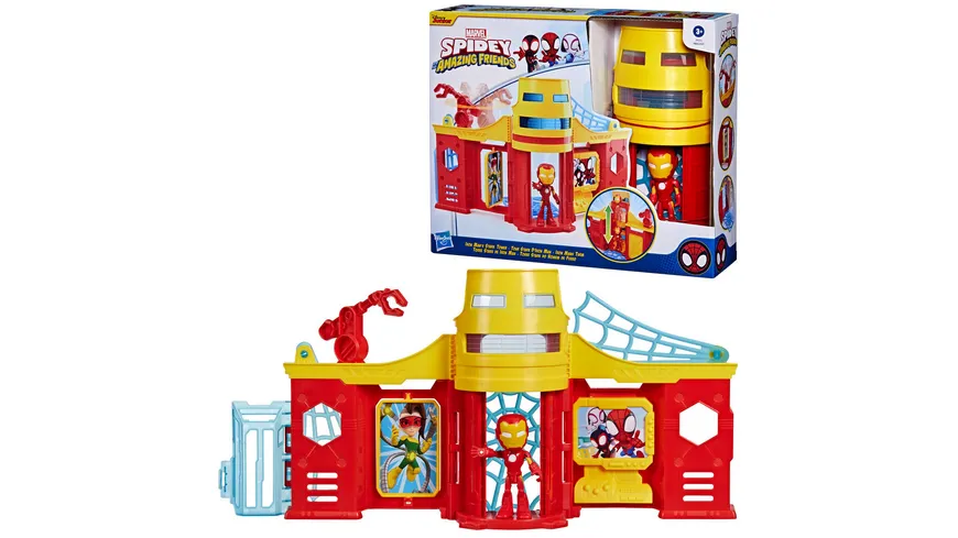 Hasbro - Marvel Spidey and His Amazing Friends Stark Tower Spielset mit Iron Man Figur
