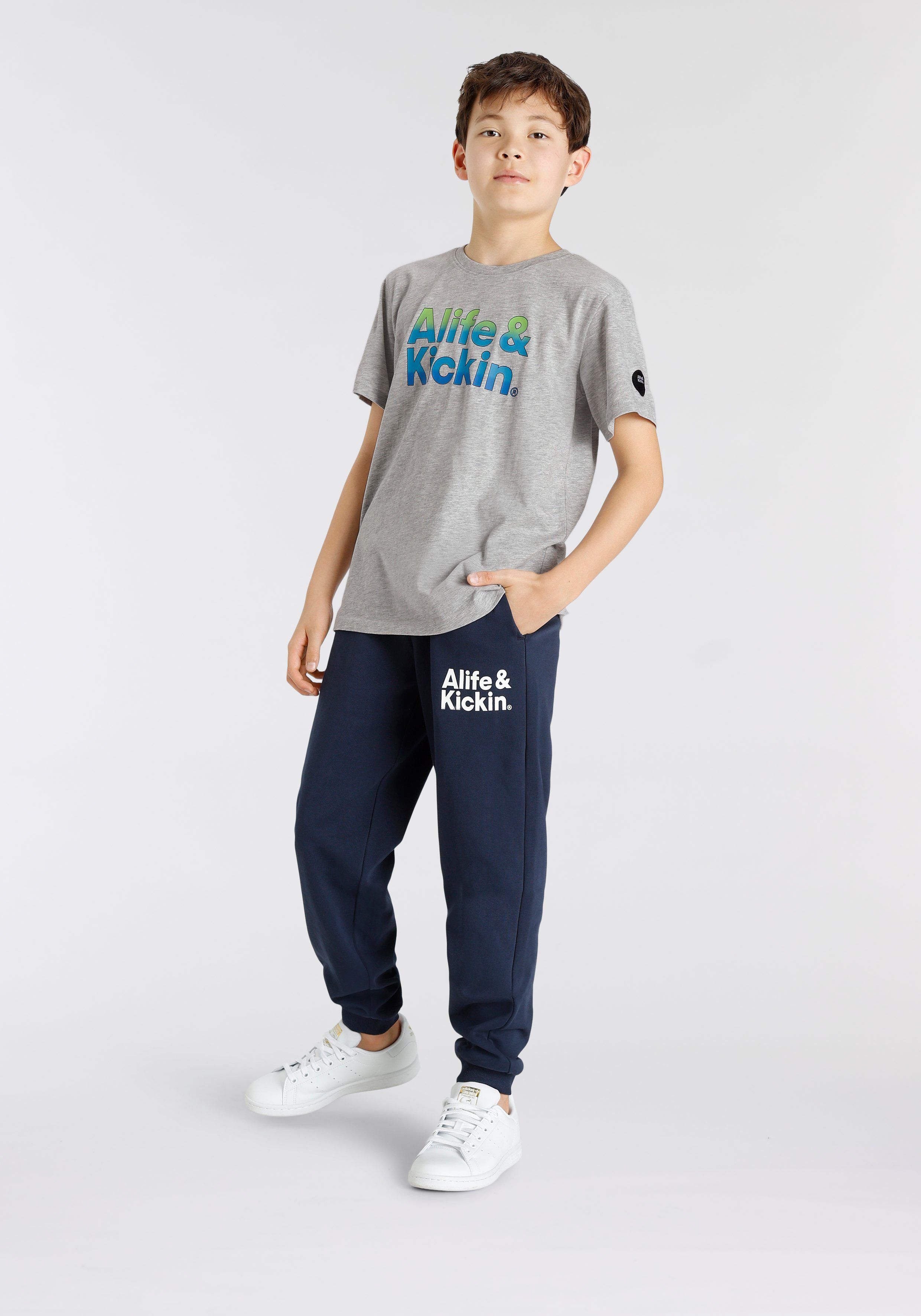 Alife & Kickin Sweathose Logo-Print weiche innen geraute Ware