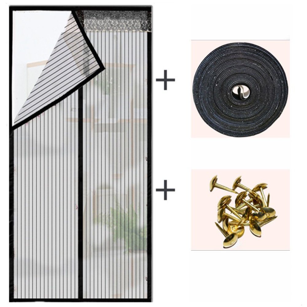 Melteine Insektenschutz-Tür Fliegengitter Tür, Magnet Insektenschutz 100x210cm(Schwarz), (1-St)