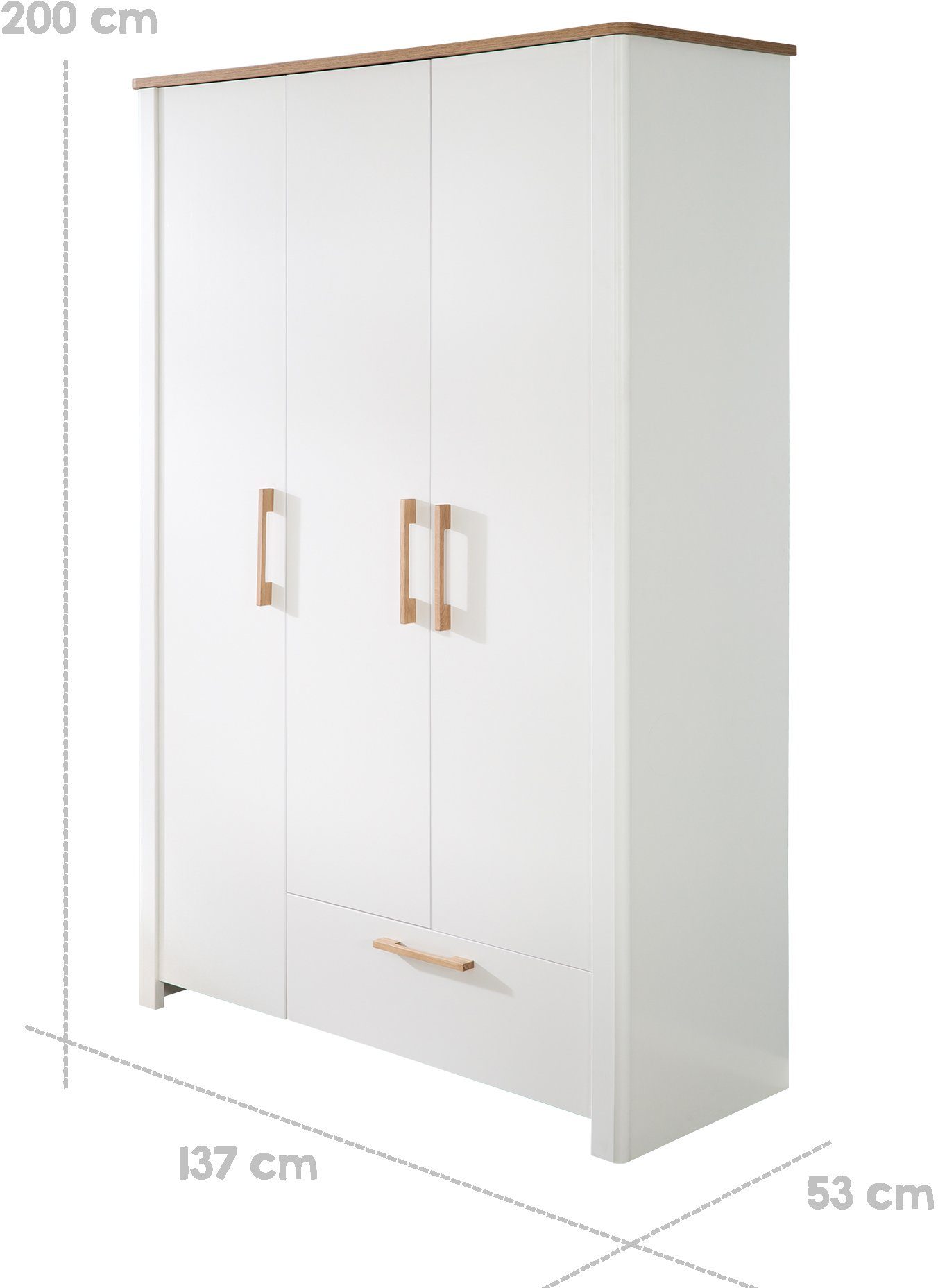 roba® Kinderkleiderschrank Ava 3-trg.; Made in Europe