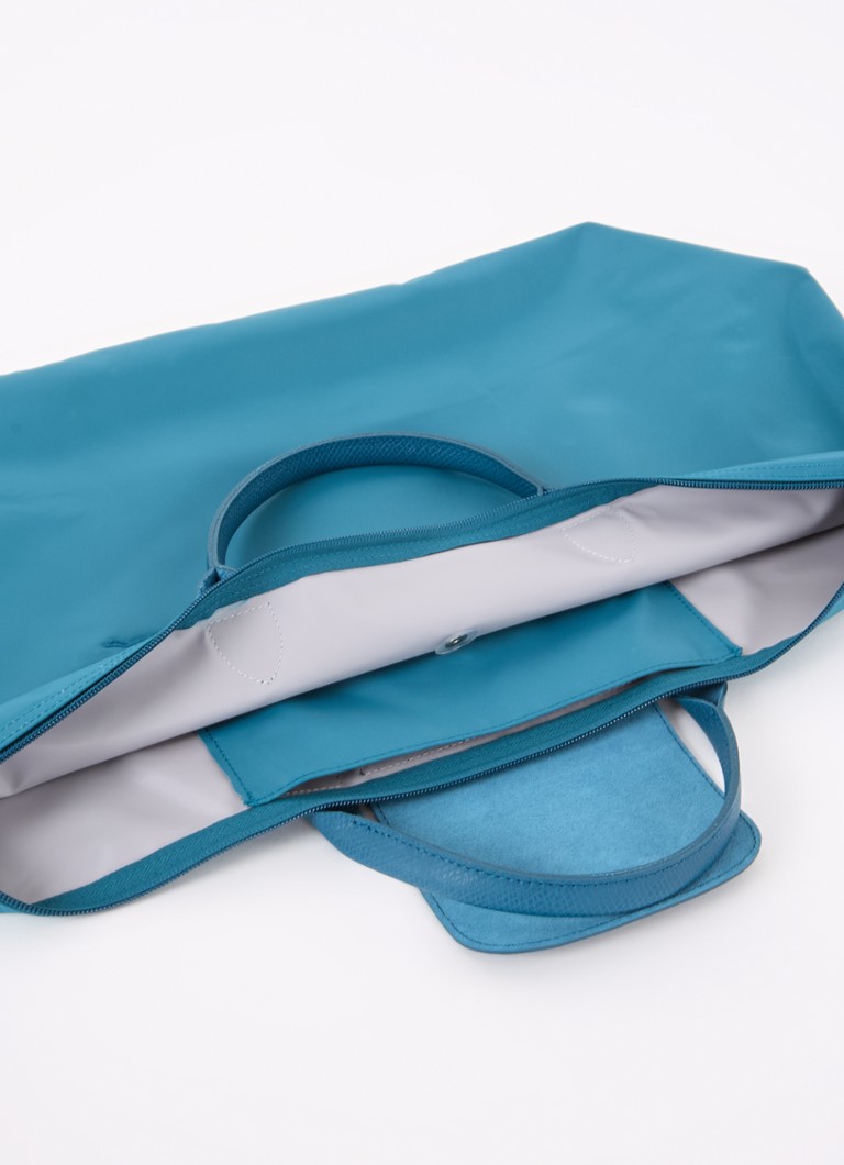 Cestovní taška Longchamp Le Pliage Green, velikost S, s koženými detaily