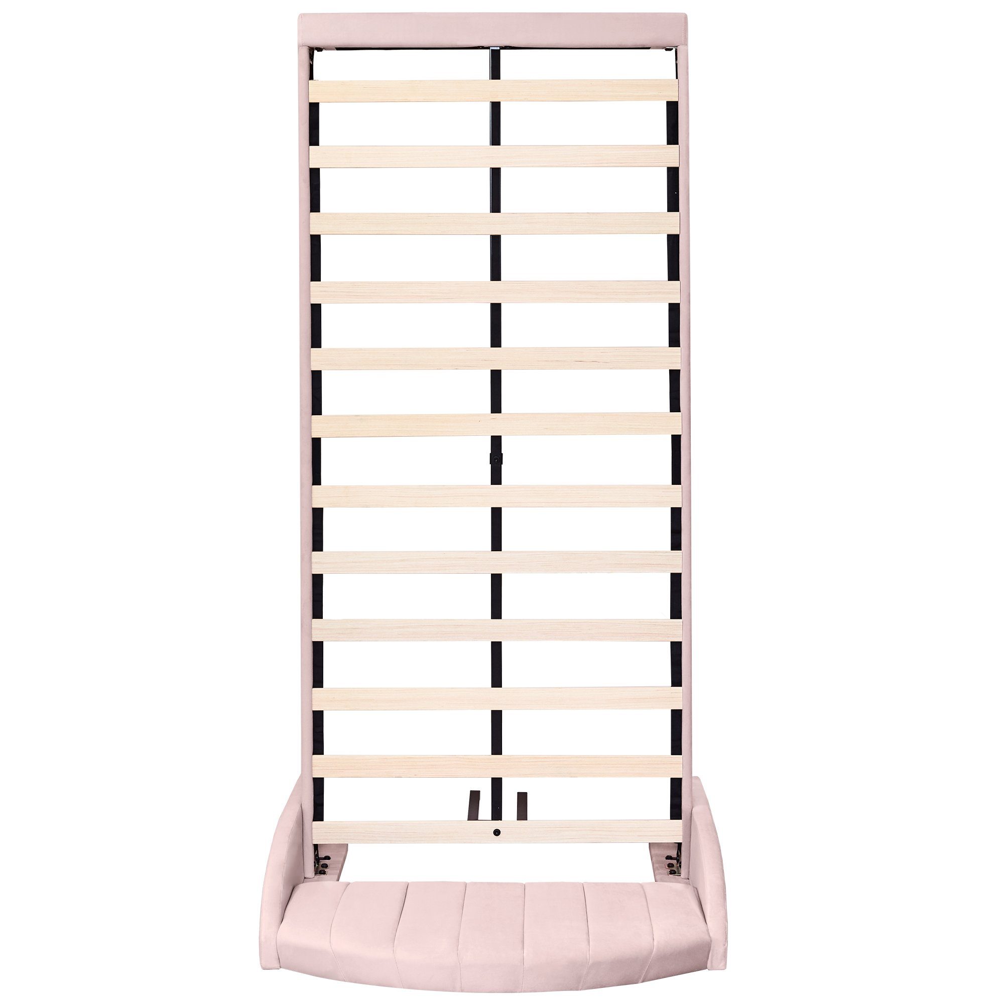 HAUSS SPLOE Polsterbett Polsterbett Einzelbett Funktionsbett Bettrahmen Jugendbett Kinderbett (90*200 mit Lattenrost und Kopfteil ohne Matratze), Holzlattenunterstützung, Einfache Montage