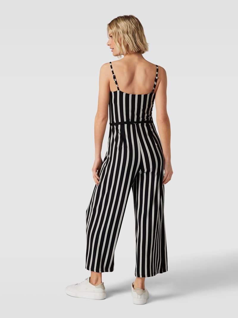 Jumpsuit mit Streifenmuster in schwarz