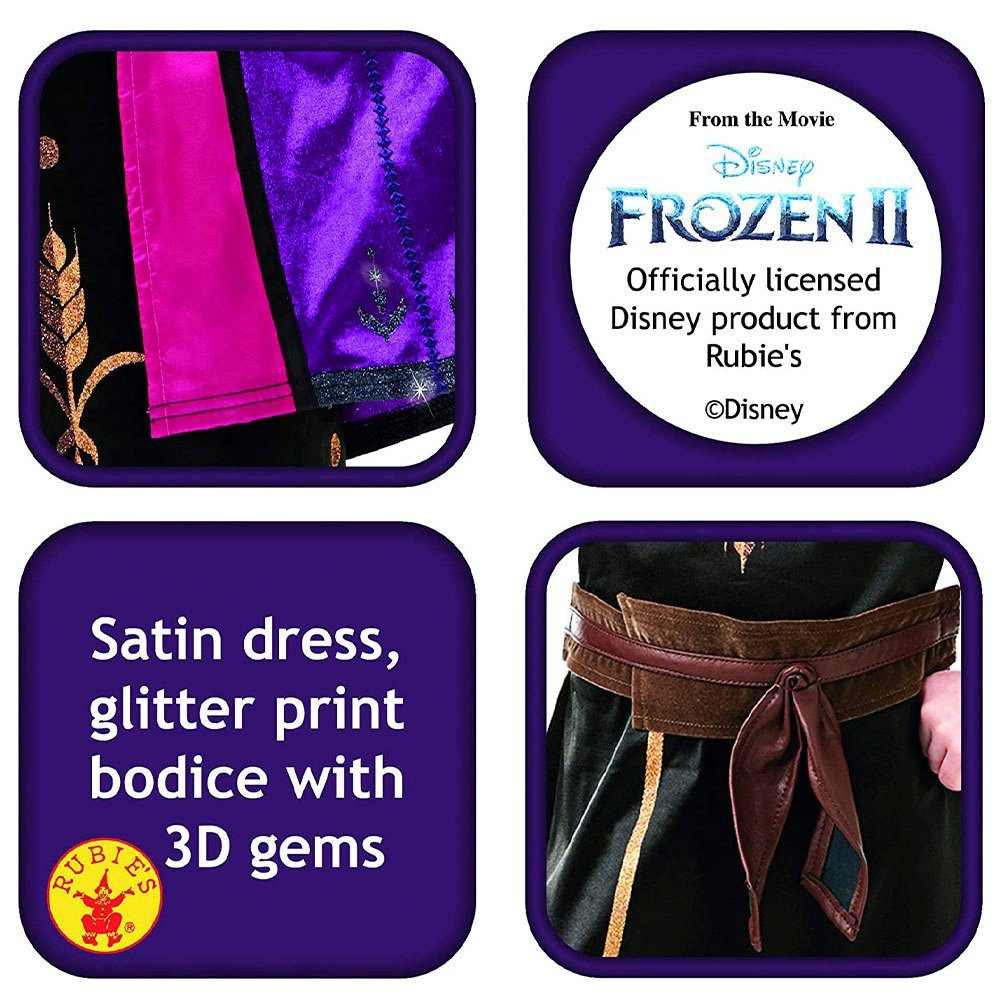 Rubie´s Kostüm Anna Eiskönigin Kinderkostüm, Frozen 2 Kostüm für Mädchen, Prinzessi, Anna Frozen Kinderkostüm L