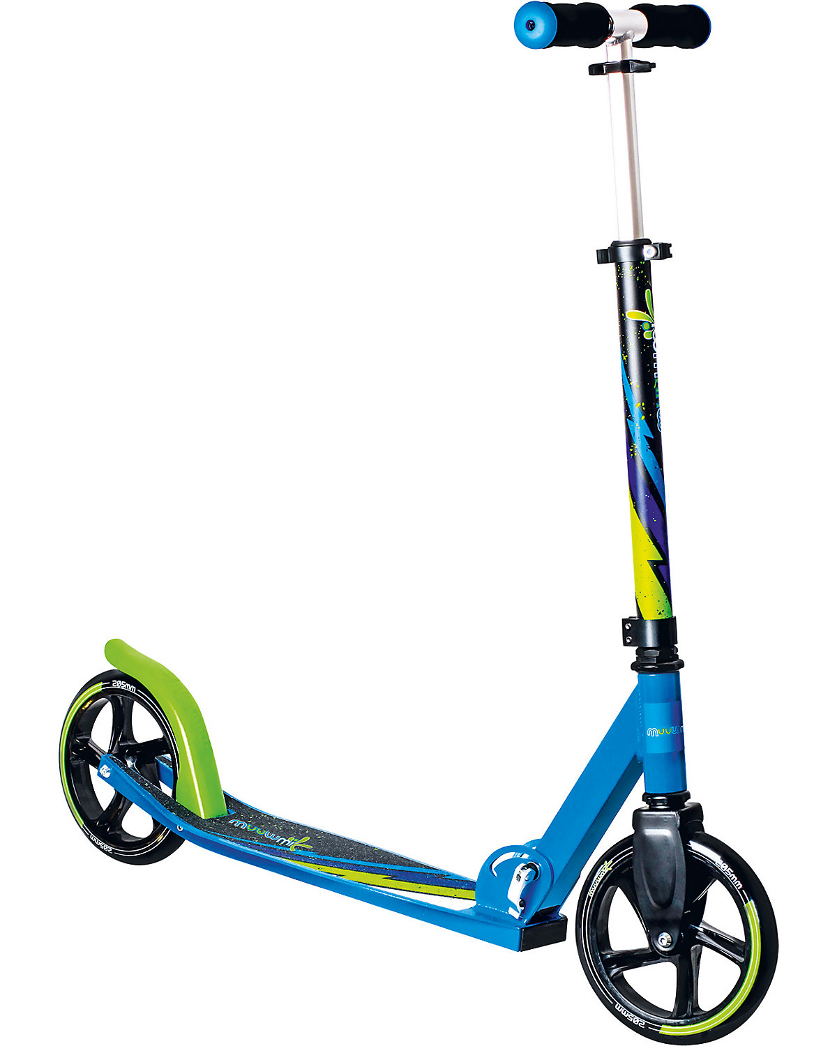 Muuwmi Aluminium Scooter 205 mm Grün-Blau-Schwarz