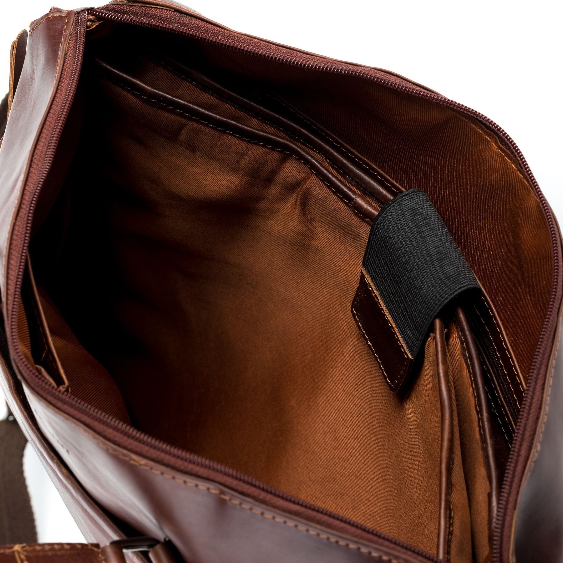 BACCINI Laptoptasche Leder Businesstasche Unisex LEANDRO, Laptoptasche 15,4 Zoll, Aktentasche Echtleder Damen Herren braun