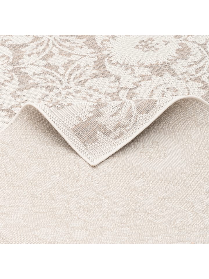 Pergamon In & Outdoor Teppich Flachgewebe Ottawa Barock in Beige günstig kaufen