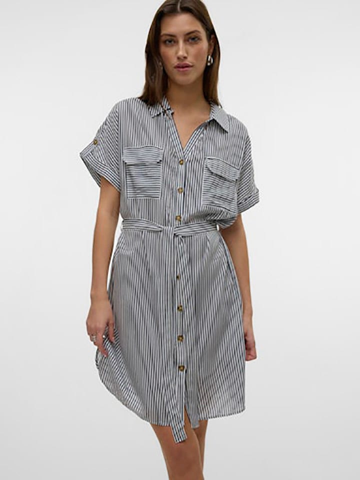 Vero Moda Kleid in Schwarz/ Weiß günstig kaufen