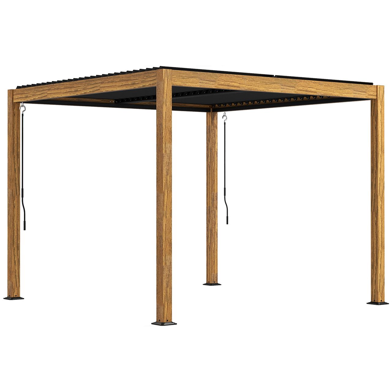 Outsunny Pergola ca.3 x 3 m Pavillon Gartenpavillon für Balkon Alu