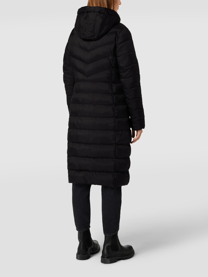 Steppmantel mit Kapuze in schwarz