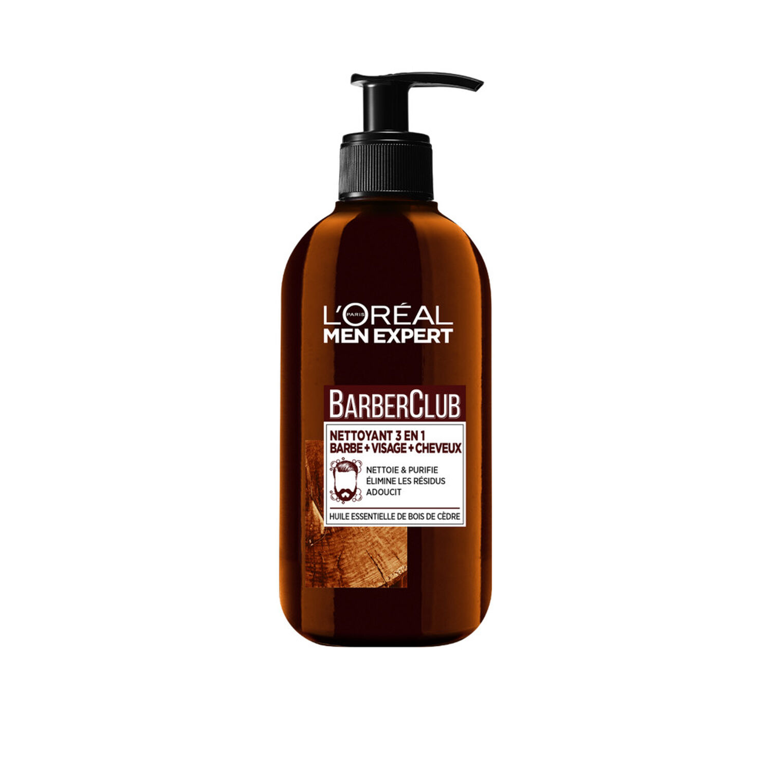 L'Oréal Paris Men Expert BarberClub Nettoyant 3 En 1, Barbe, Visage Et Cheveux Homme