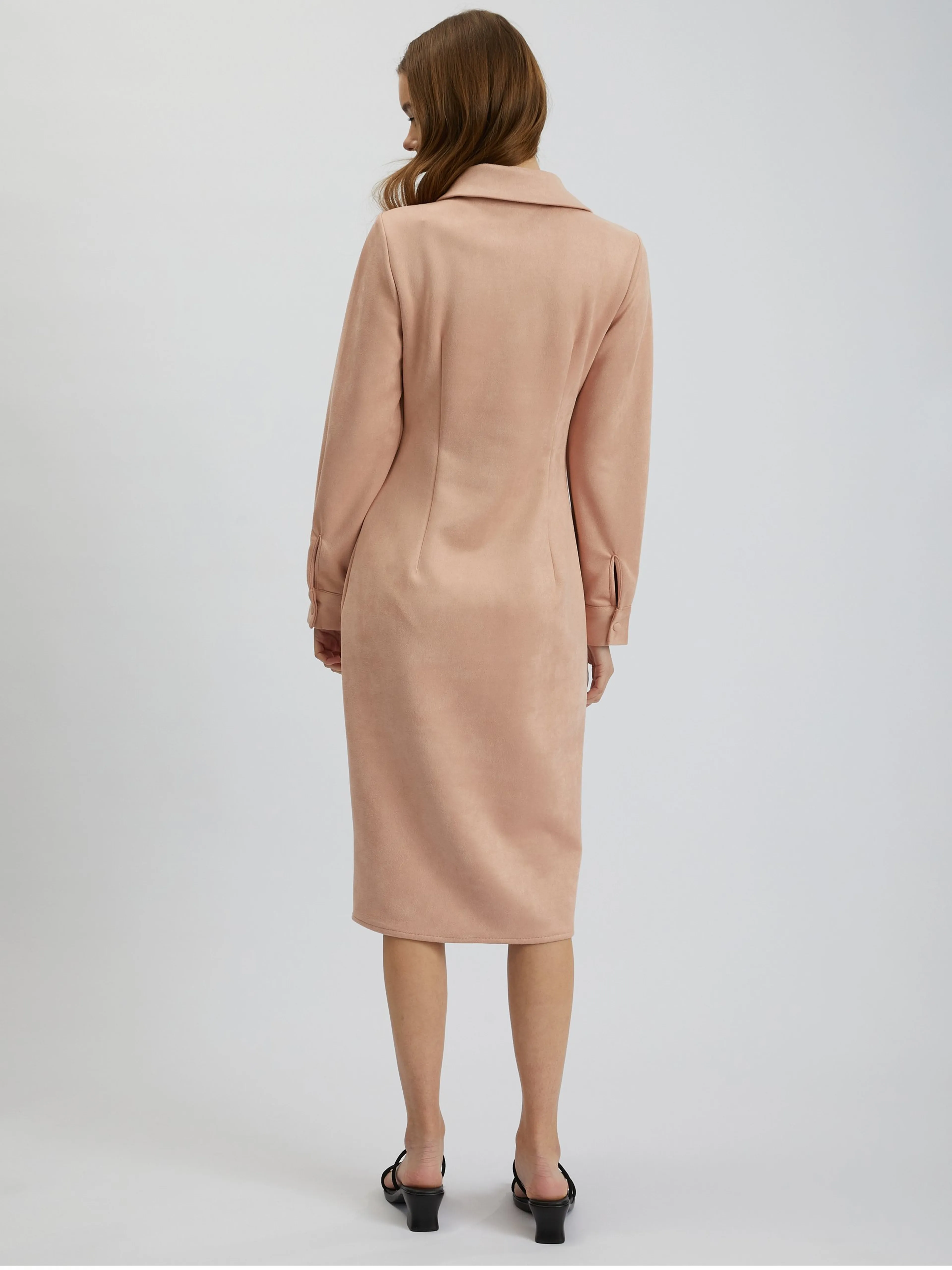 Hellrosa Damen Etuikleid Wildleder ORSAY