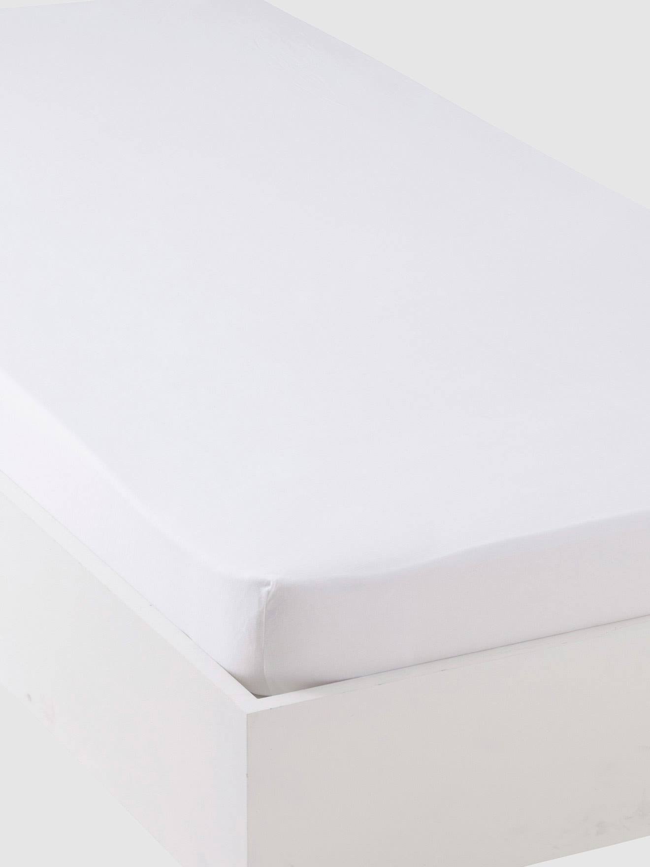Drap-housse enfant jersey extensible blanc blanc