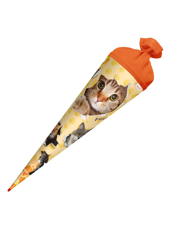 ROTH Schultüte groß Katzenparty 70 cm in Orange günstig kaufen onesize