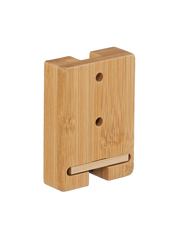relaxdays 4 x Garderobenhaken in Natur/ Schwarz - (B)5 x (H)7 x (T)5 cm günstig kaufen onesize