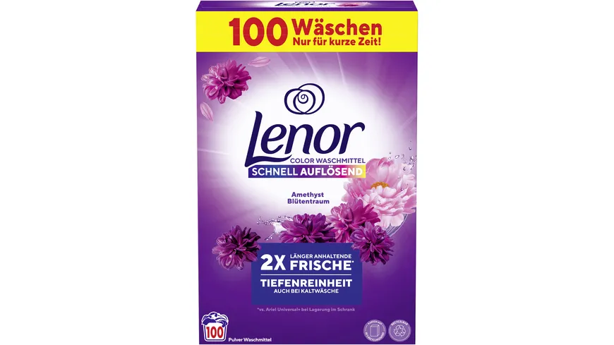 Lenor Colorwaschmittel Pulver Amethyst Blütentraum schnell auflösend 6 kg