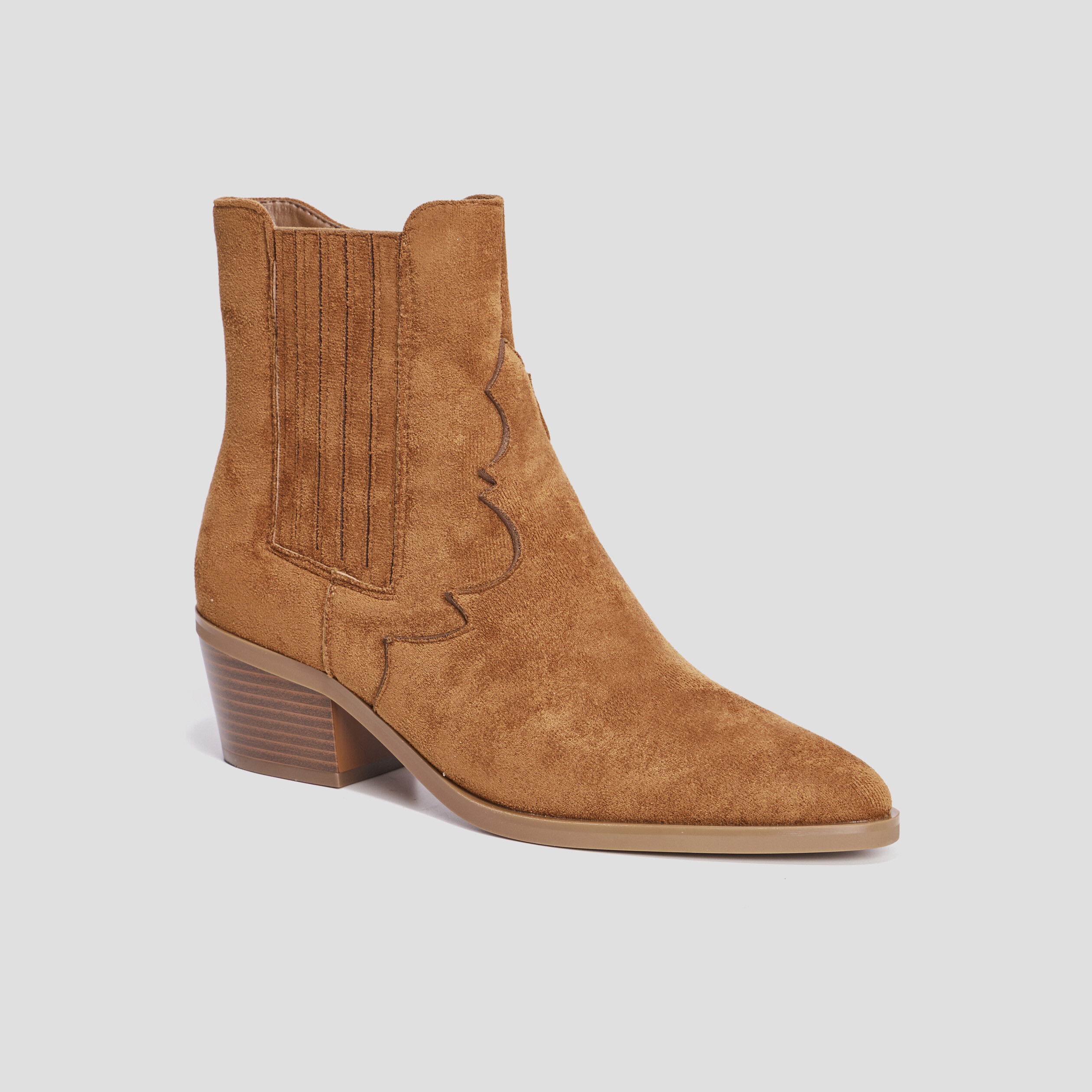 Bottines suédines à talons marron femme | La Halle