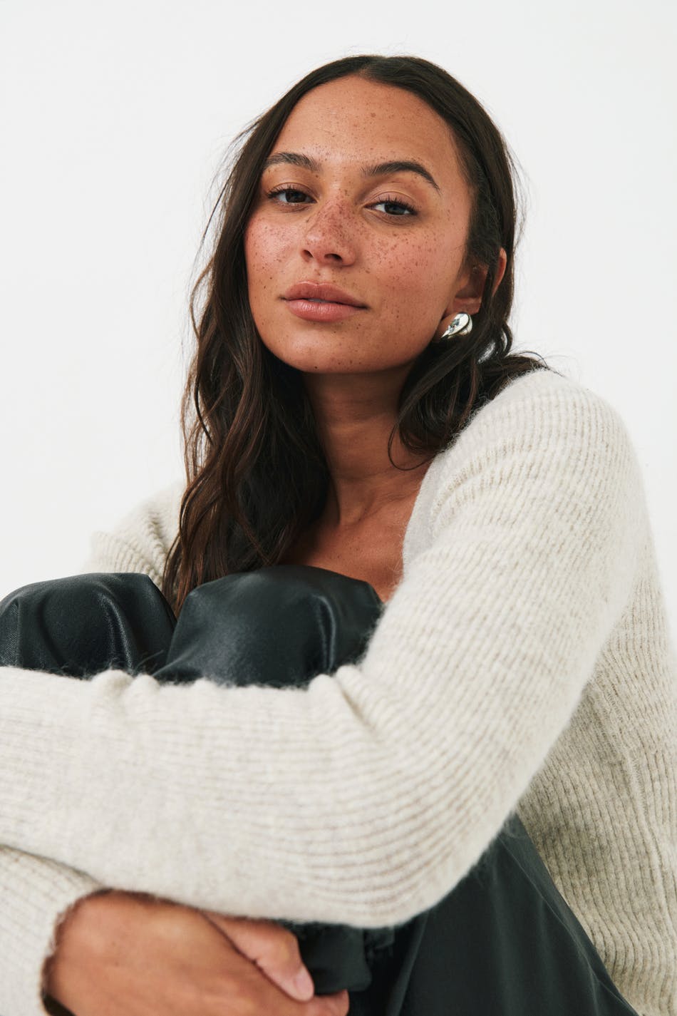 Square neck knit top